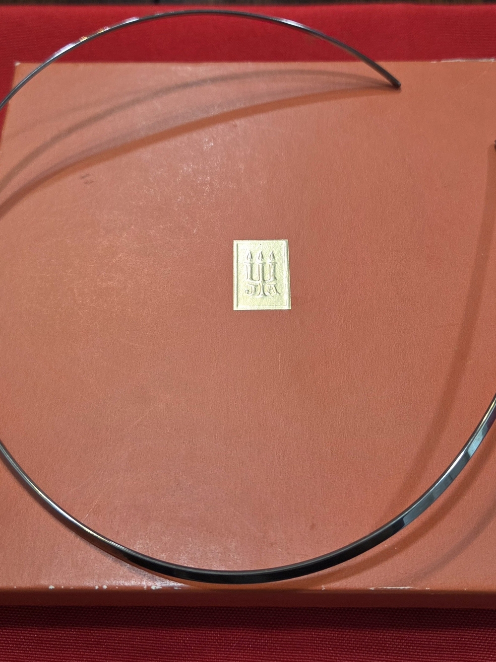 Retired James Avery Silver Collar Necklace Torque Bangle